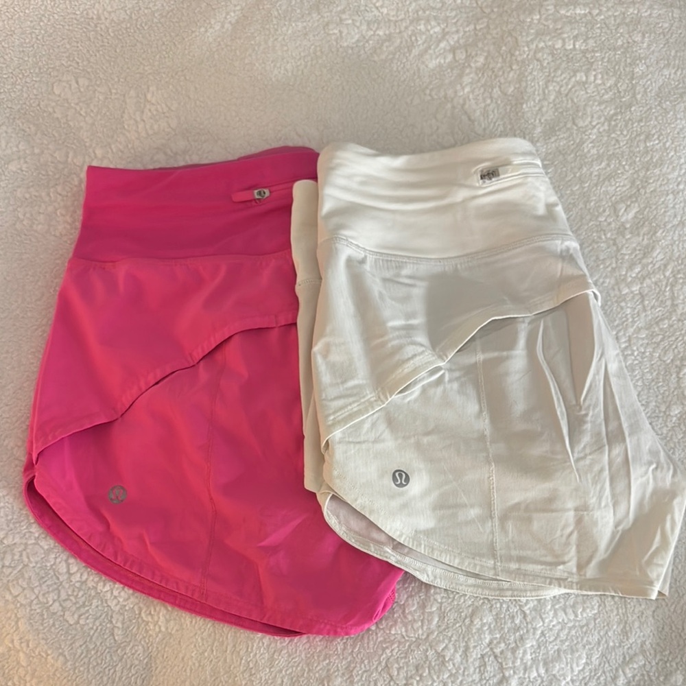 lululemon athletica Women's Pink and White Shorts